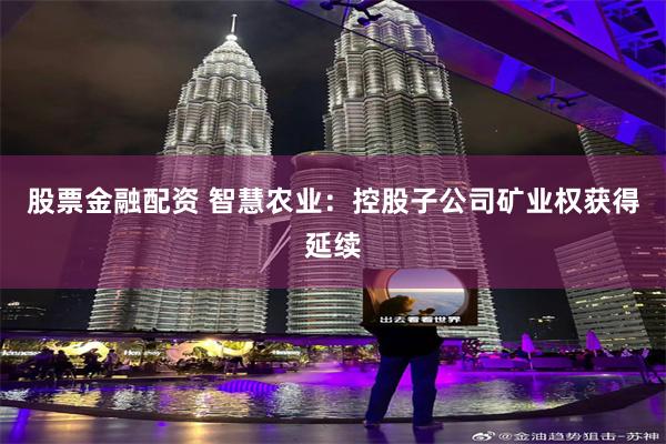 股票金融配资 智慧农业：控股子公司矿业权获得延续