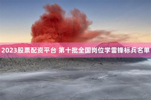 2023股票配资平台 第十批全国岗位学雷锋标兵名单