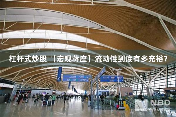 杠杆式炒股 【宏观蒋座】流动性到底有多充裕？