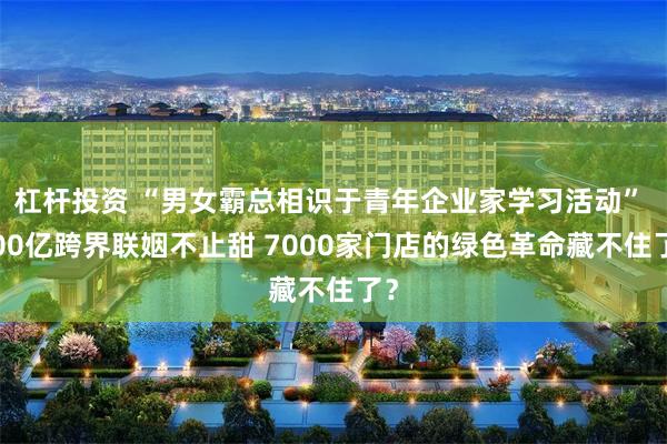 杠杆投资 “男女霸总相识于青年企业家学习活动” 600亿跨界联姻不止甜 7000家门店的绿色革命藏不住了?